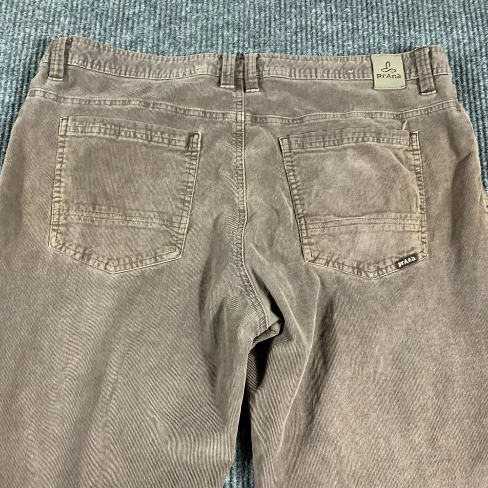 Prana Pants Mens‎ 38x32 Brown Corduroy Straight Leg Organic Cotton Blend Casual